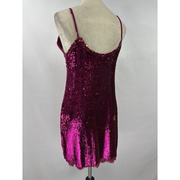 Intimately Free People Seeing Double Sequin Dress Medium Purple Fuchsia Gold - Picture 6 of 15